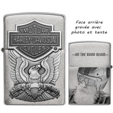 Briquet Zippo&#x000000ae; personnalisé et gravé Harley Davidson